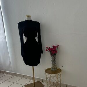 Elegant Black Cut-Out Dress